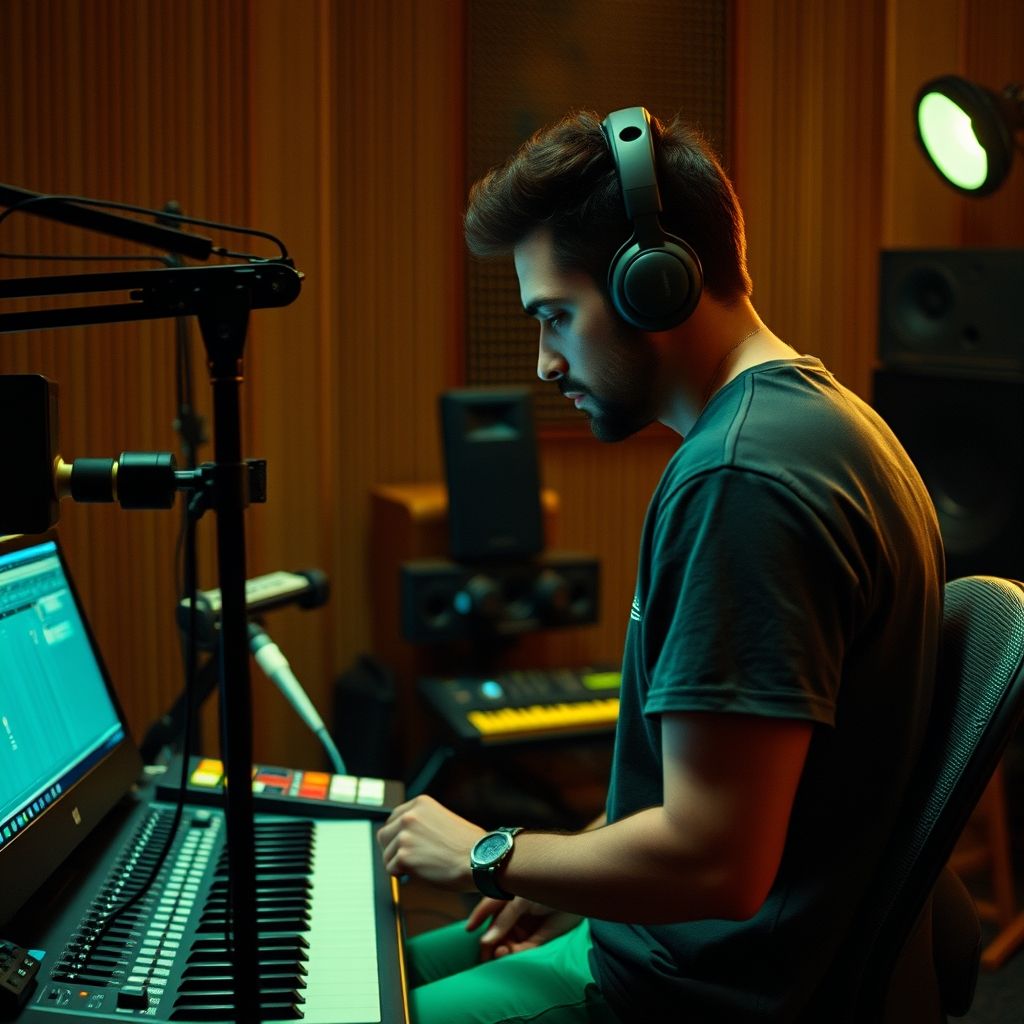Producteur musical en studio
